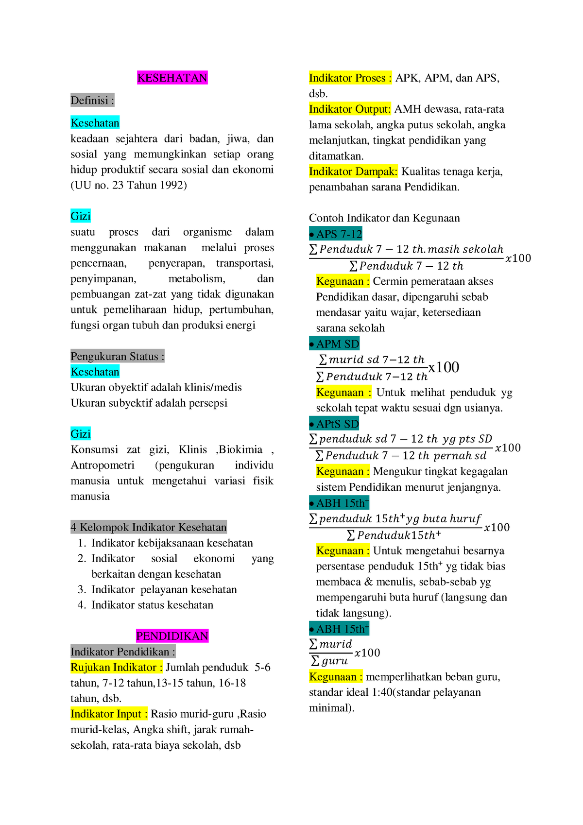 Materi Official Statistics - KESEHATAN Definisi : Kesehatan Keadaan ...