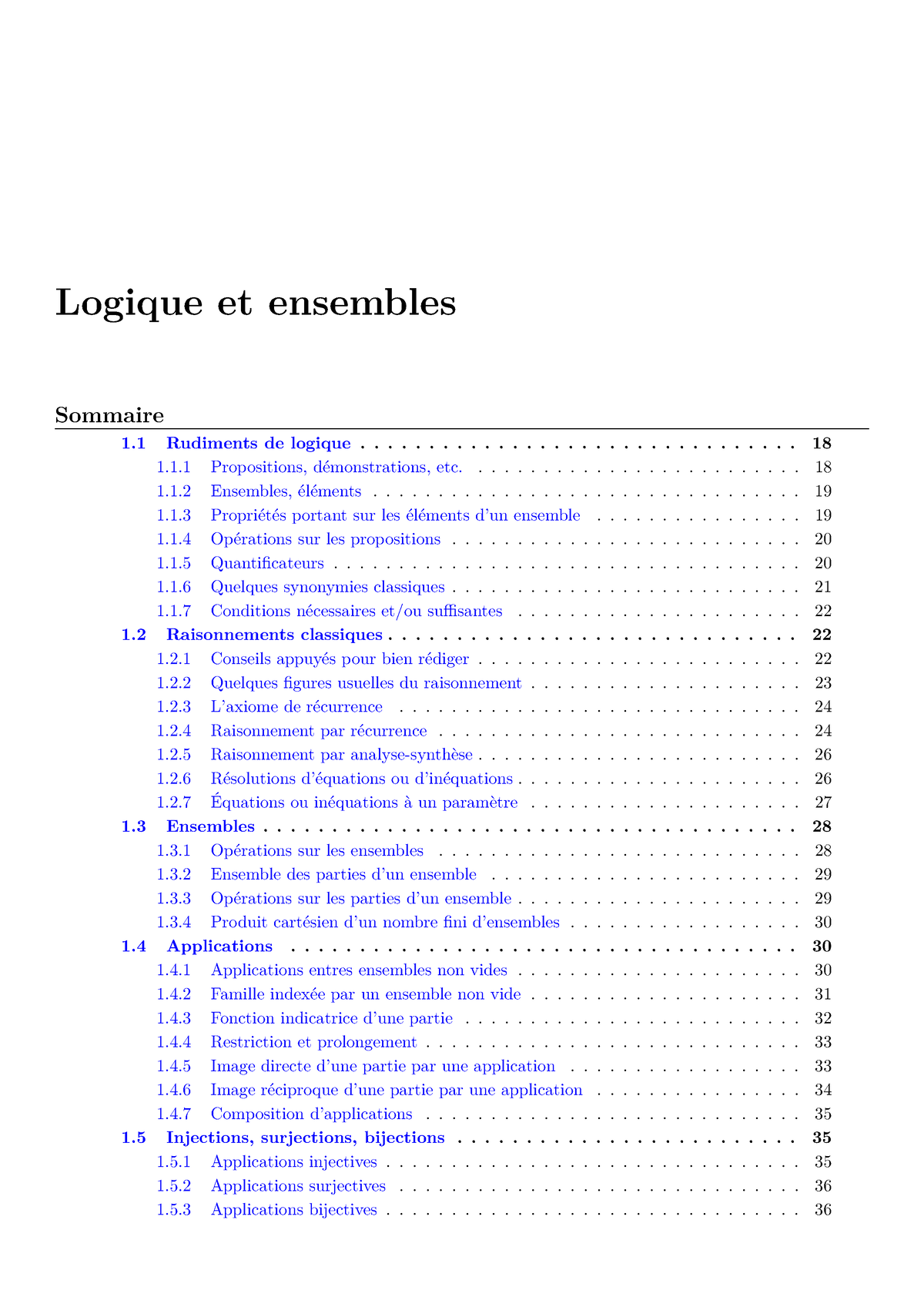 Logique Et Ensembles - 1 Propositions, Démonstrations, Etc. 1.1 ...