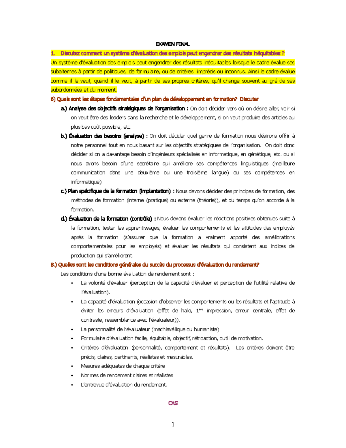 Examen Final Orh1600 - Résumé Introduction à La Gestion Des Ressources ...