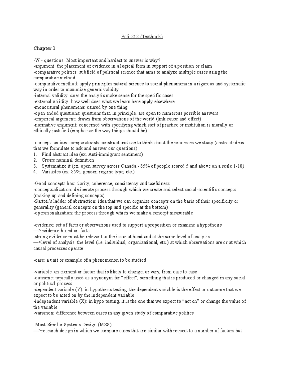 Poli 212 textbook - (Textbook) Chapter 1 questions: Most important and ...