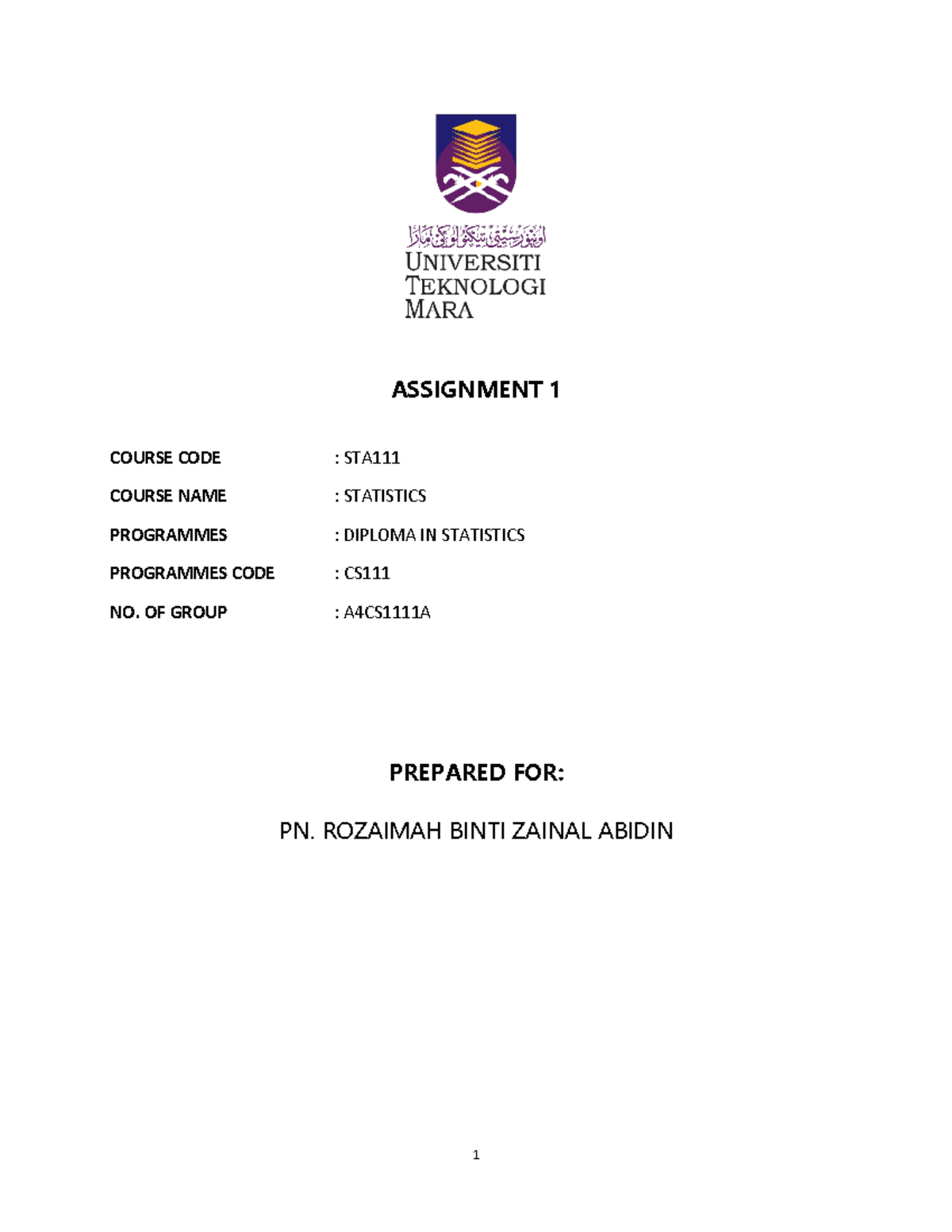Contoh assignment uitm ctu 06 image