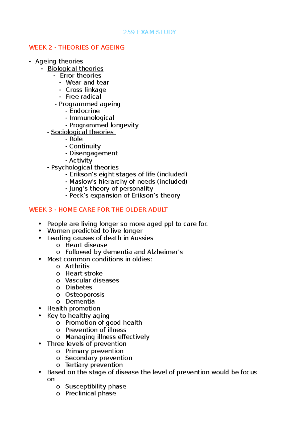 259-exam-study-259-exam-study-week-2-theories-of-ageing-ageing