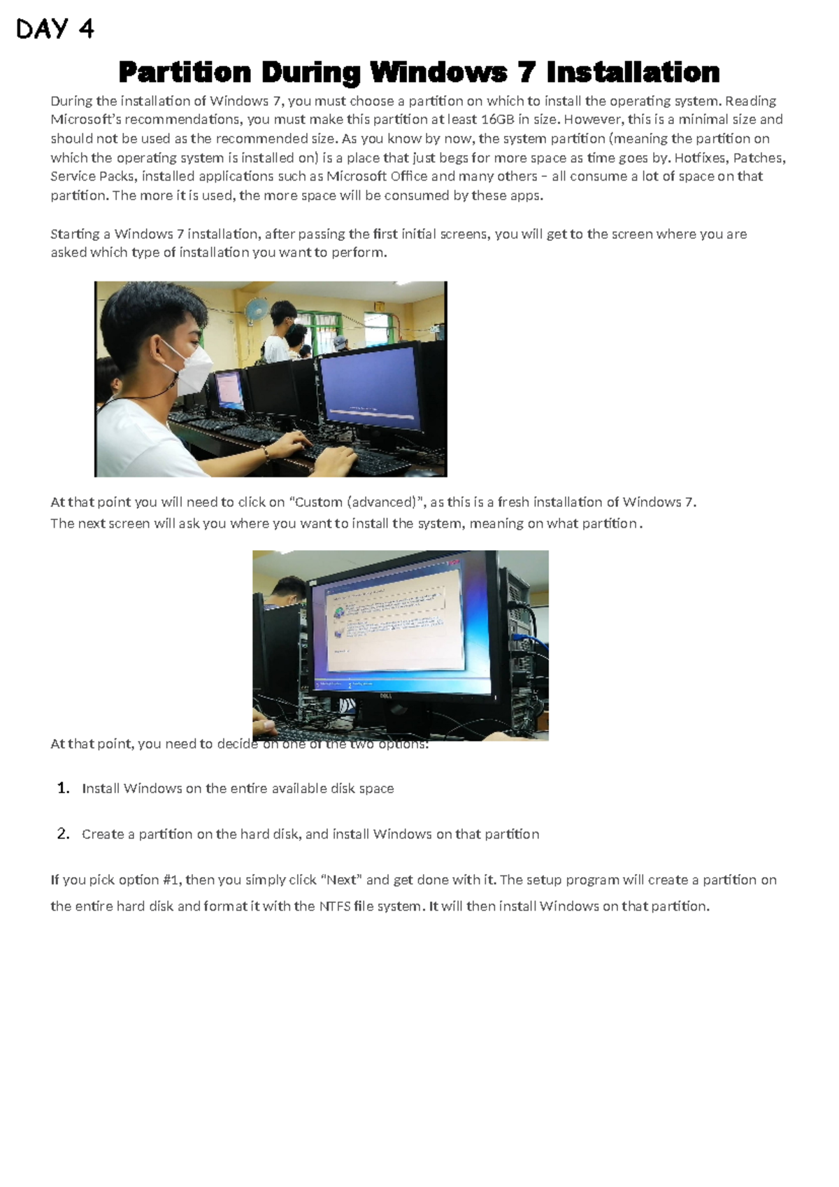 Partition During Windows 7 Installation - Partition During Windows 7 ...