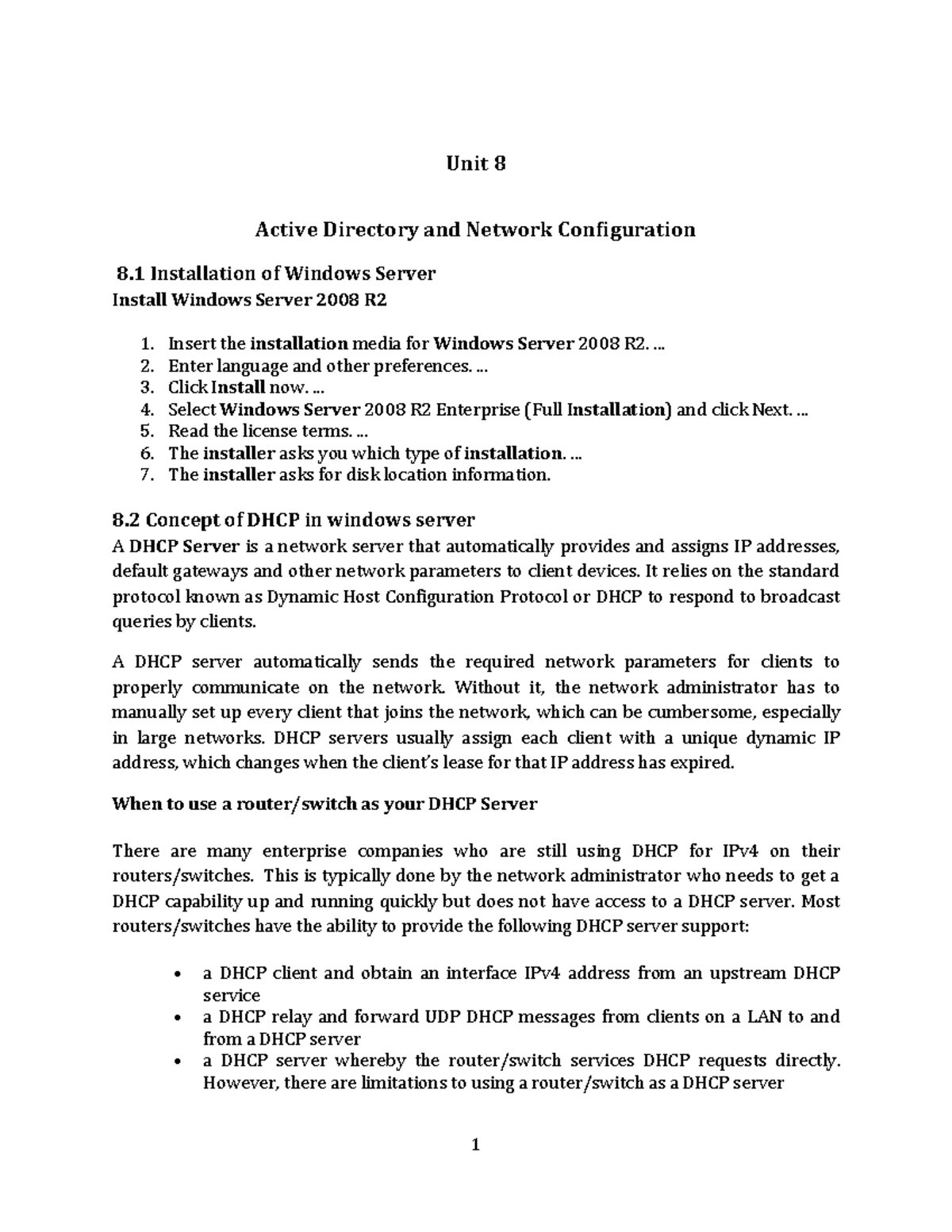 Unit 8 Active Directory And Network Configuration Enter Language