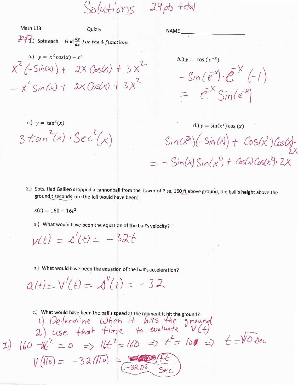 Solutions Quiz 5 Samuel Fairchild Math 113 Studocu Solutions Quiz 5 Samuel Fairchild Math 113 Studocu
