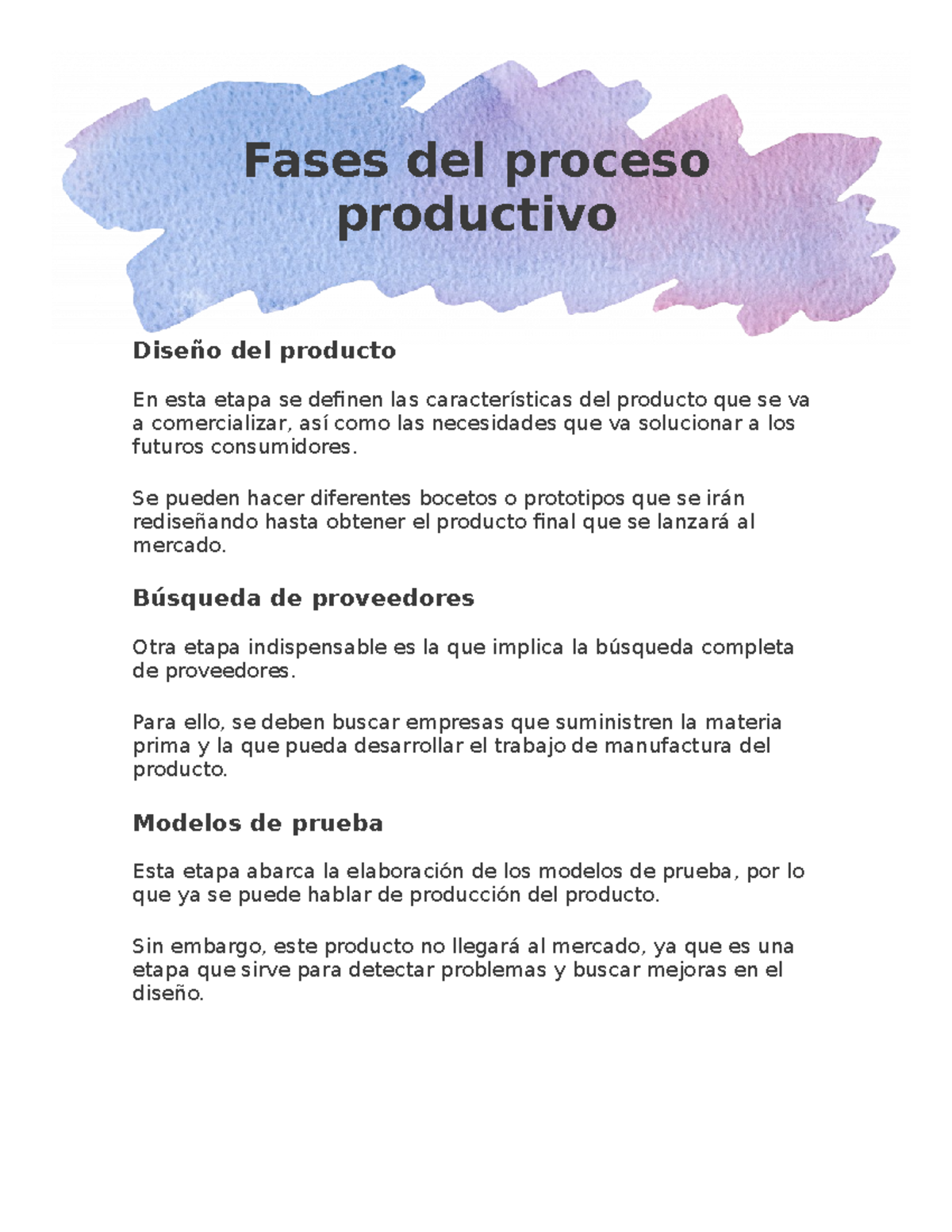 Fases DEL Proceso Productivo - Fases Del Proceso Productivo Diseño Del ...