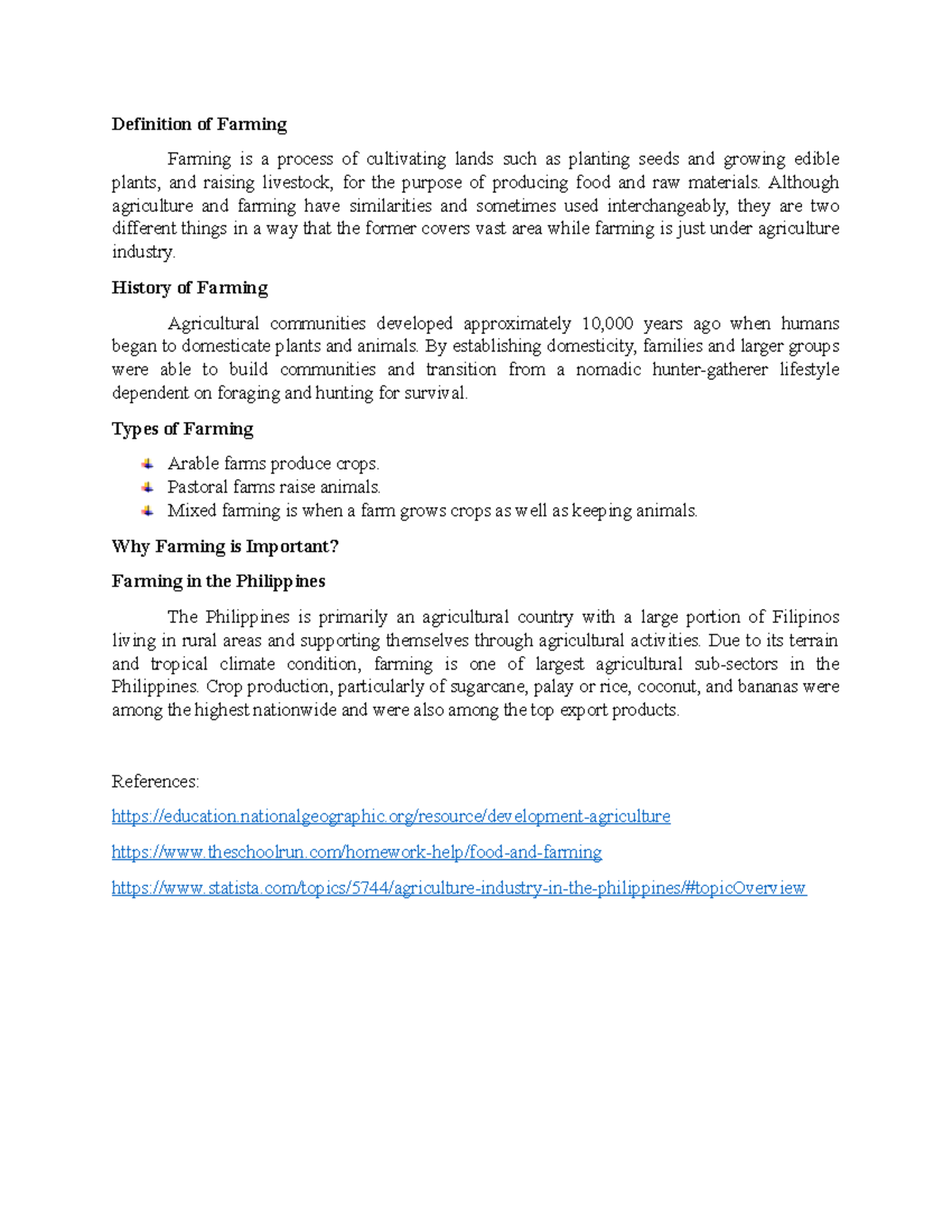 Farming introduction - Definition of Farming Farming is a process of ...