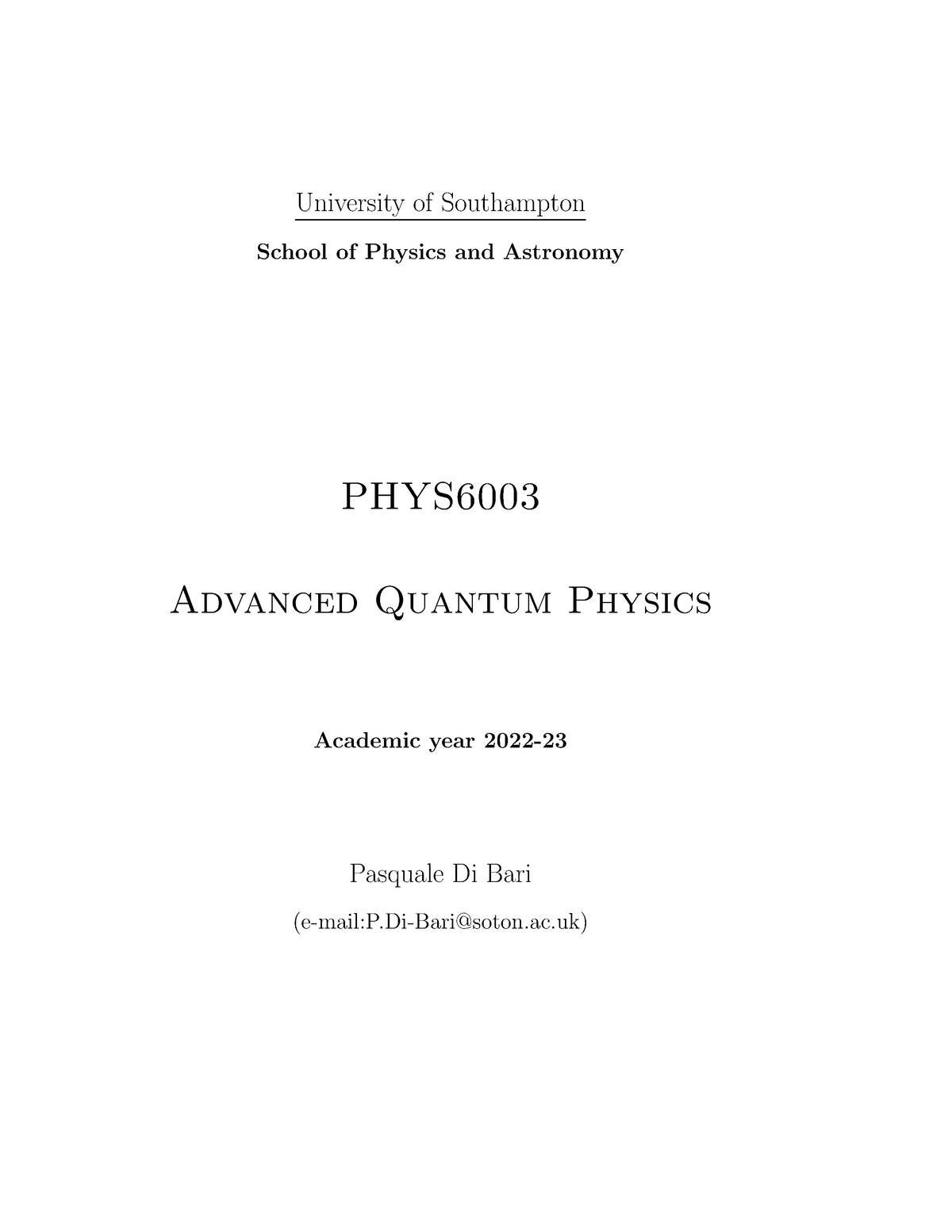 dissertation physics southampton