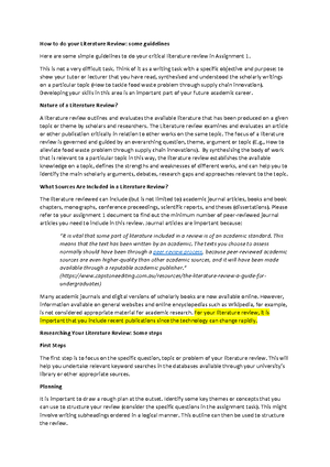 How To Do A Critical Literature Review Global Logistics And Supply Studocu