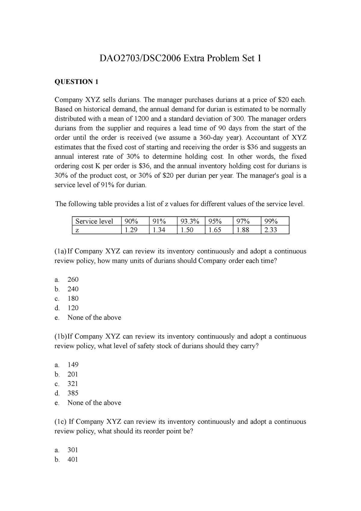 Practice Question Set 1 - DAO2703 - NUS - Studocu