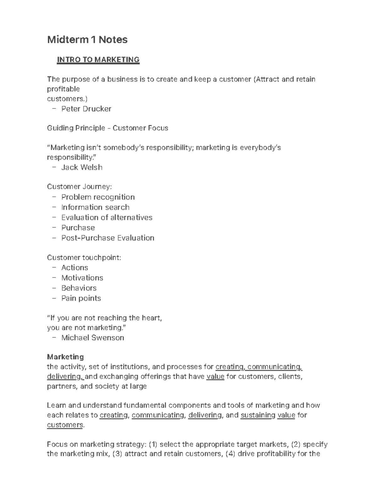 Midterm 1 Notes - – – – – – – – – – – – – Midterm 1 Notes INTRO TO ...