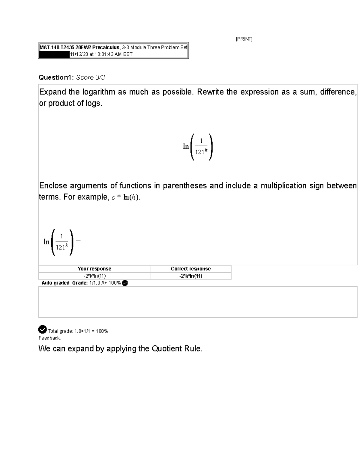 3 3 Module Three Problem Set Redacted - [PRINT] MAT-140-T2435 20EW2 ...