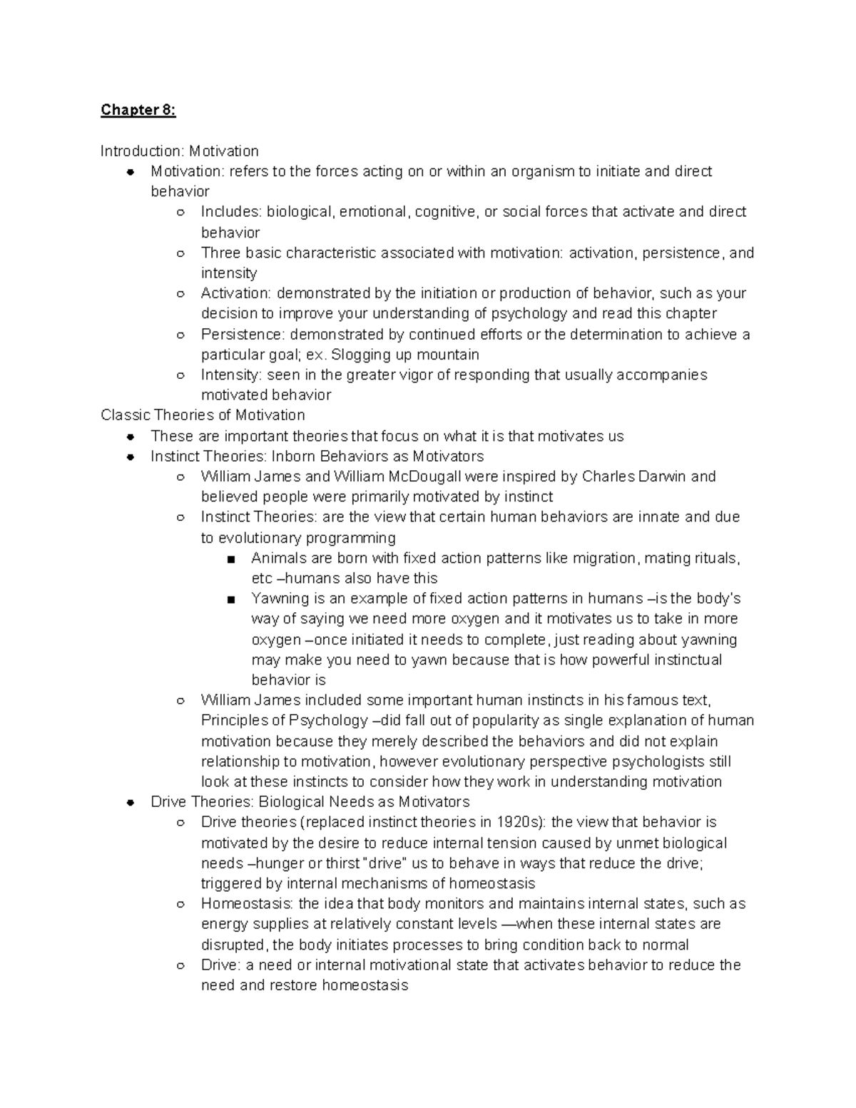 Chapter 8 - Psych Textbook - Chapter 8: Introduction: Motivation ...