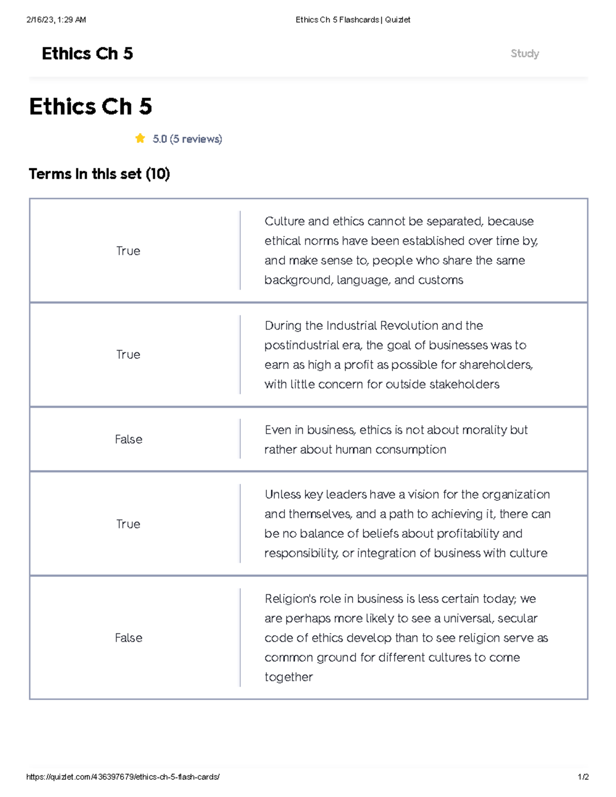 Ethics Ch 5 Flashcards Quizlet - 2/16/23, 1:29 AM Ethics Ch 5 ...