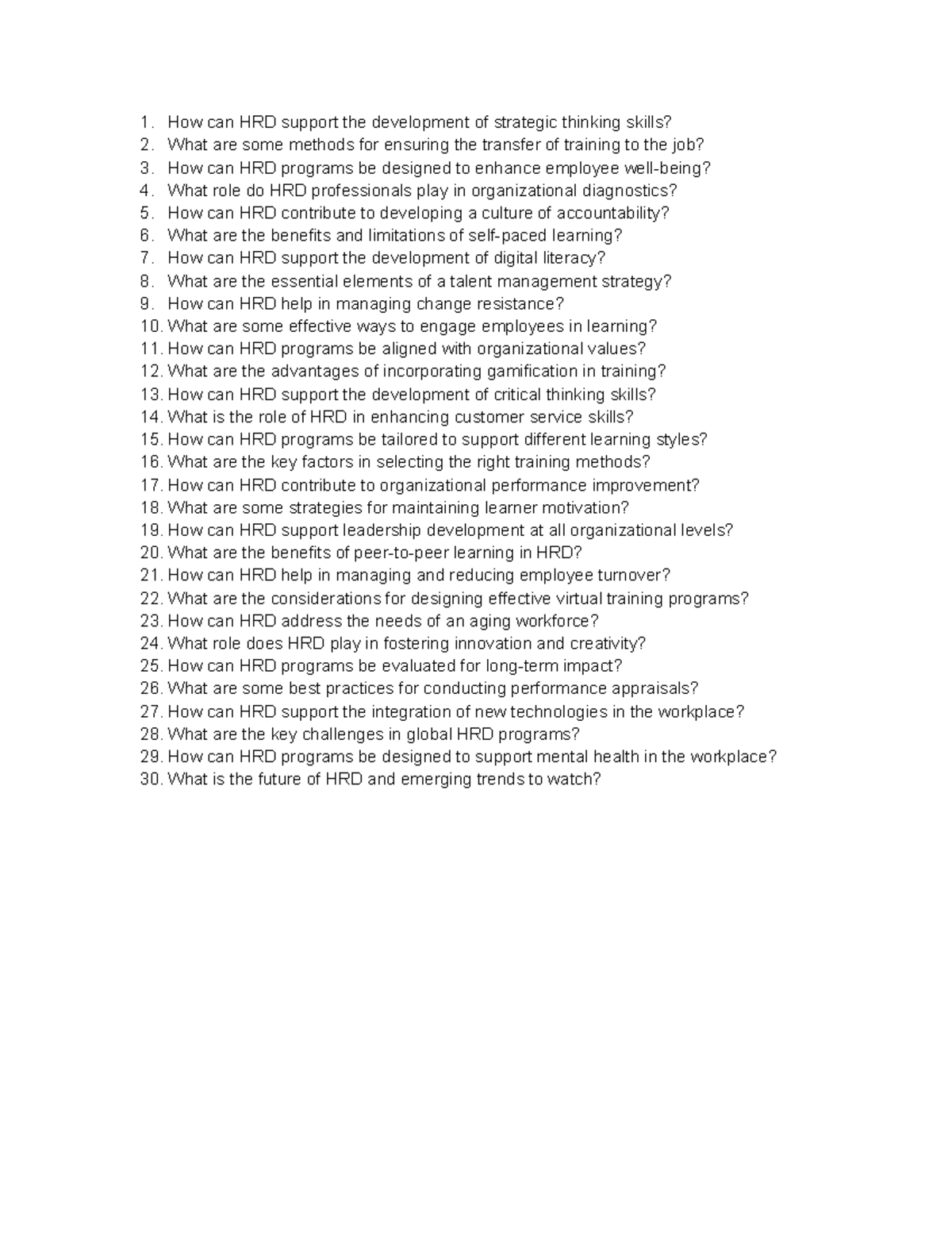 Hm - Questions - How can HRD support the development of strategic ...