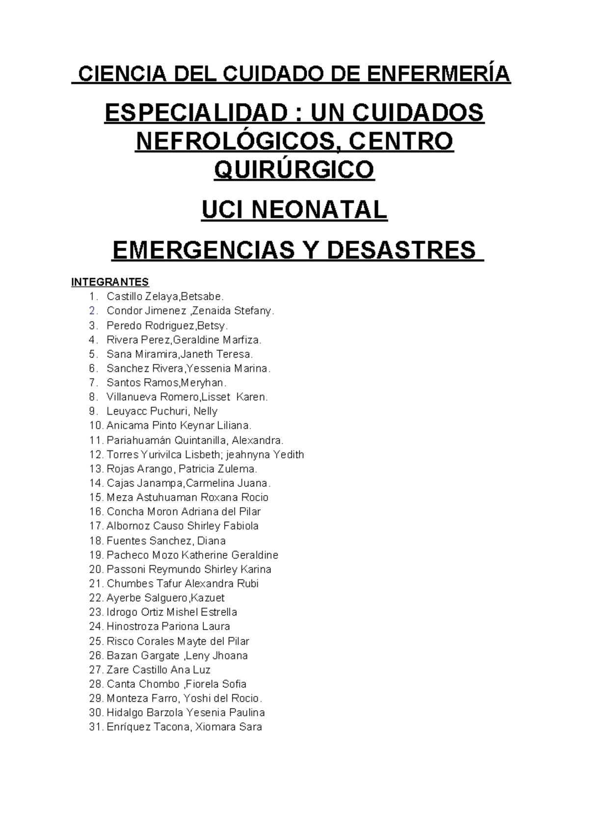 Ciencia del cuidado de enfermeria - CIENCIA DEL CUIDADO DE ENFERMERÍA ...