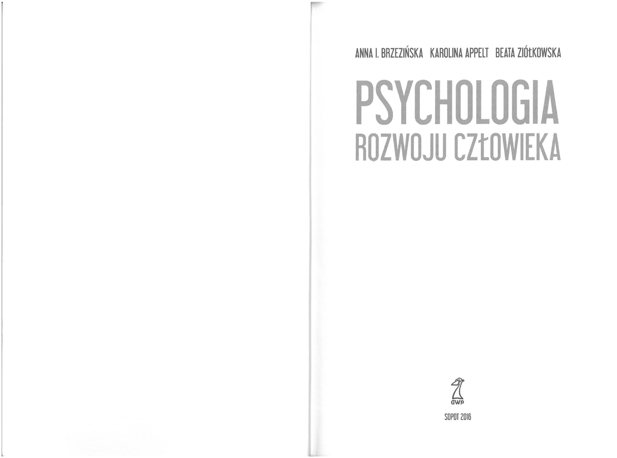 Psychologia Rozwoju Człowieka Karolina Appelt Anna Izabela Brzezińska I Inni Wprowadzenie 2760