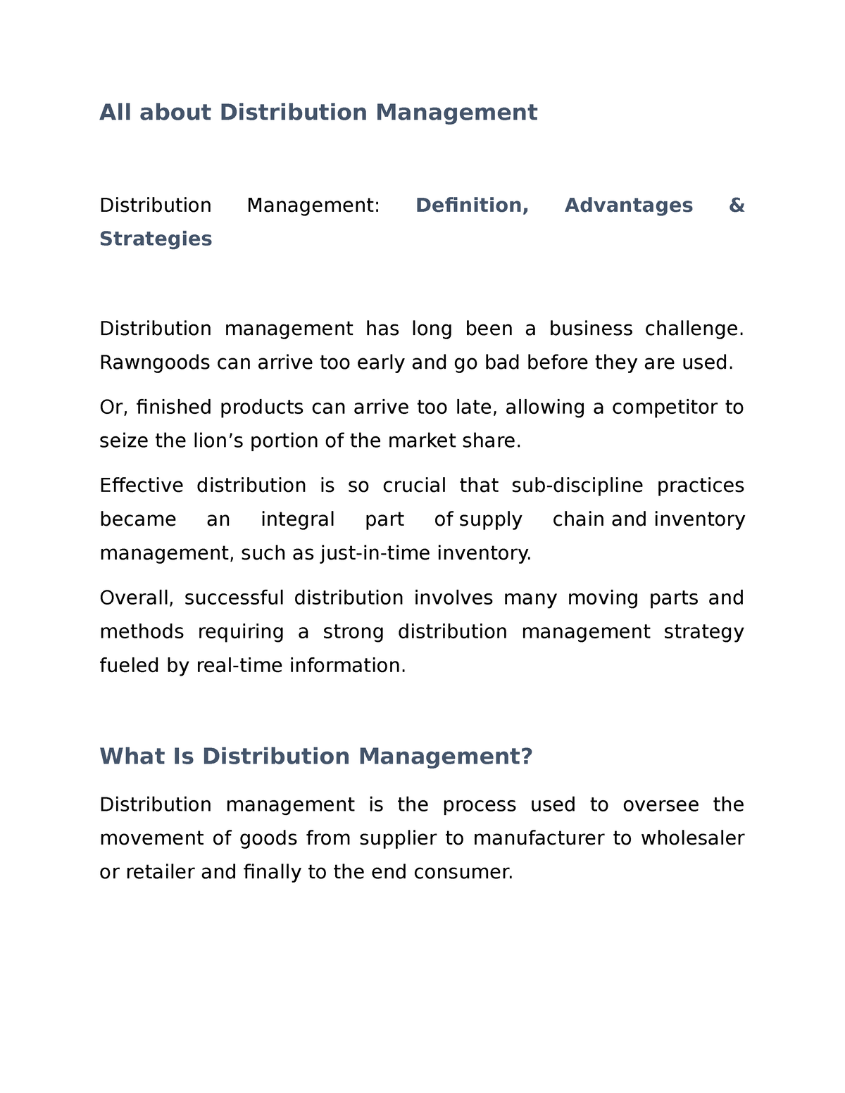 distribution-management-assignment-point