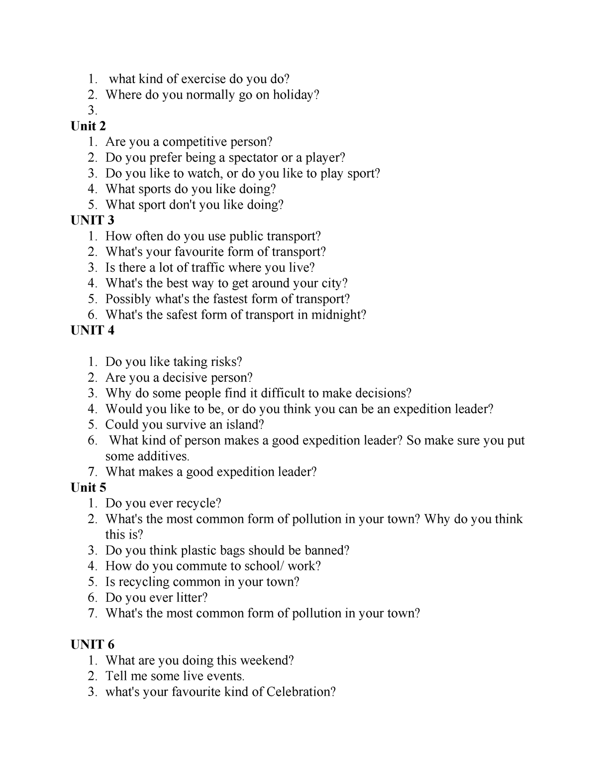 Cau hoi speaking - hjfh vhjjhj uyhgv ,gj,j gk - what kind of exercise ...