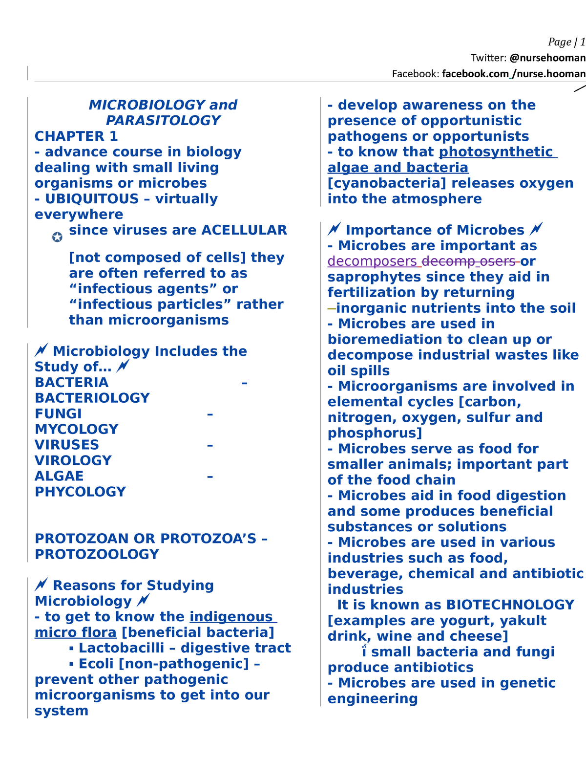 Microbiology-and-Parasitology - Twitter: @nursehooman Facebook ...