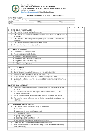 Detailed Lesson PLAN - Sharing for references - I. OBJECTIVE A. Content ...