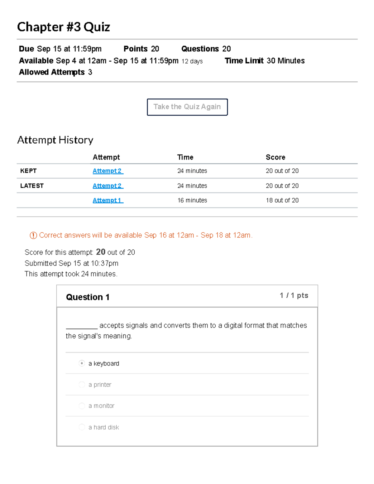 Chapter #3 Quiz2 ISM 280-02 Information Systms In Orgnztns (FA19 ...