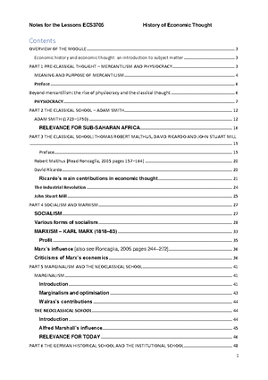 ECS3705 Study unit 3 - Study unit 3 Chapter 6, 7 & 8: Chapter 6 Malthus ...