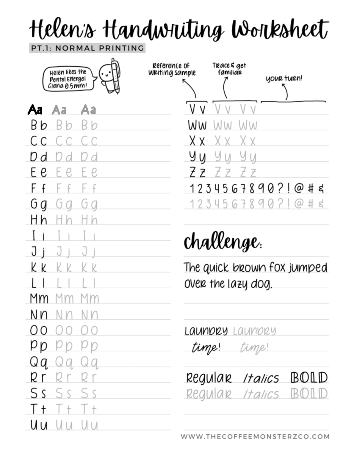Helen s Handwriting Worksheet updated - Handwriting worksheet PT ...