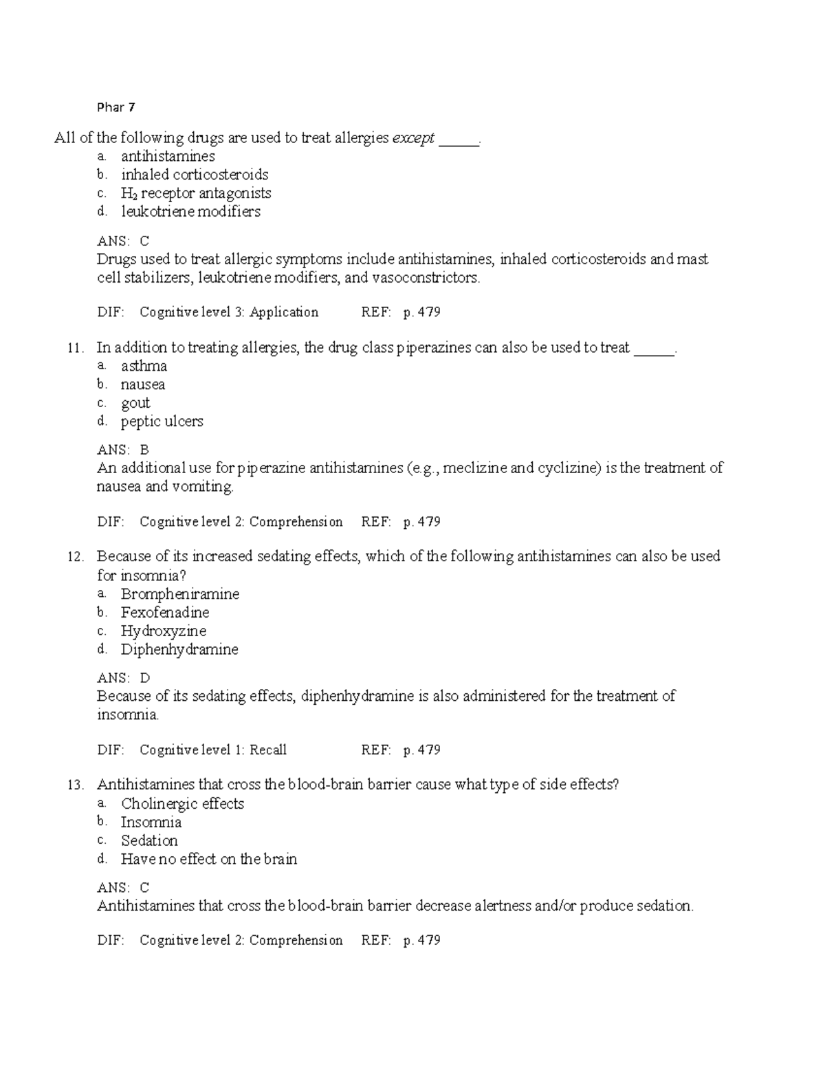 Phar 7 - This document provides some practice questions - Phar 7 All of ...