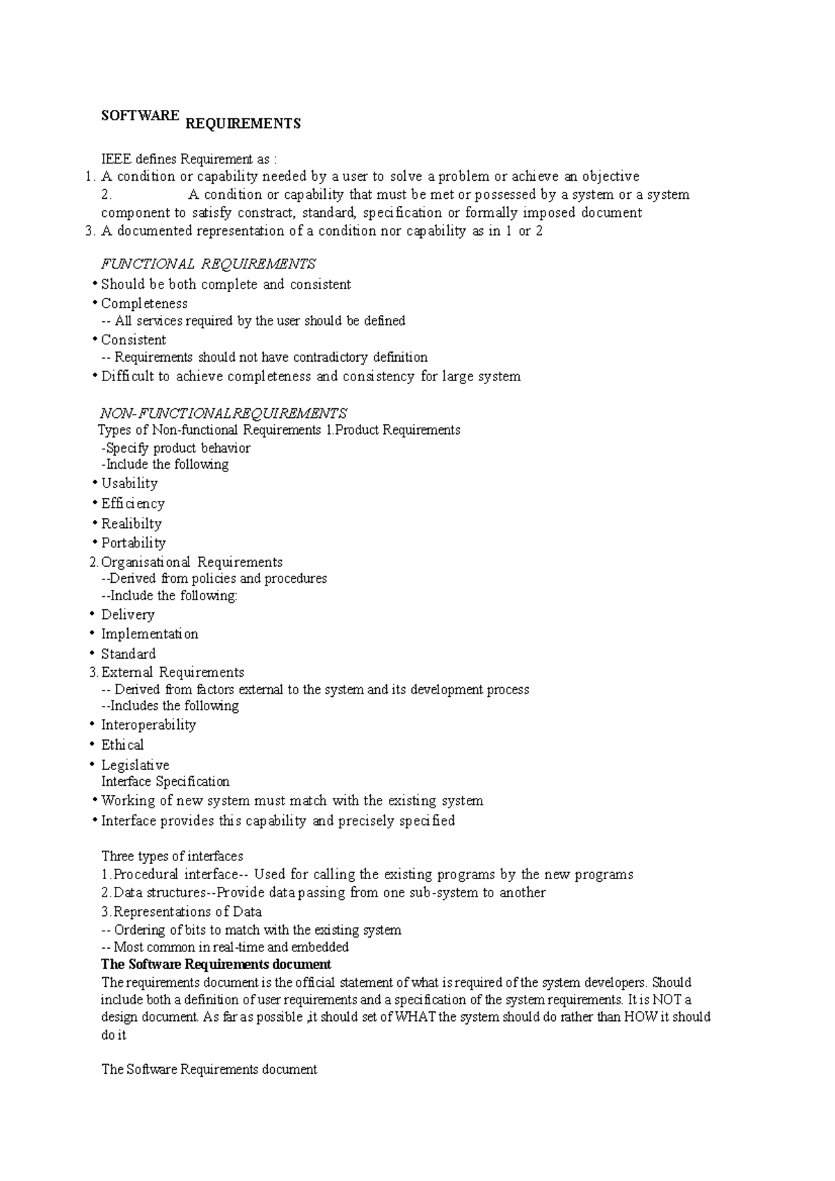 OOSE UNIT-II Notes - SOFTWARE REQUIREMENTS IEEE defines Requirement as ...