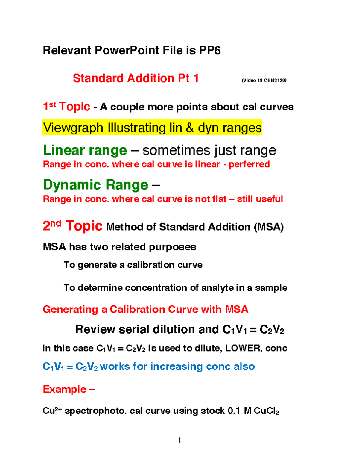 Exam 2 Notes Part 1 lab report Relevant PowerPoint File is PP