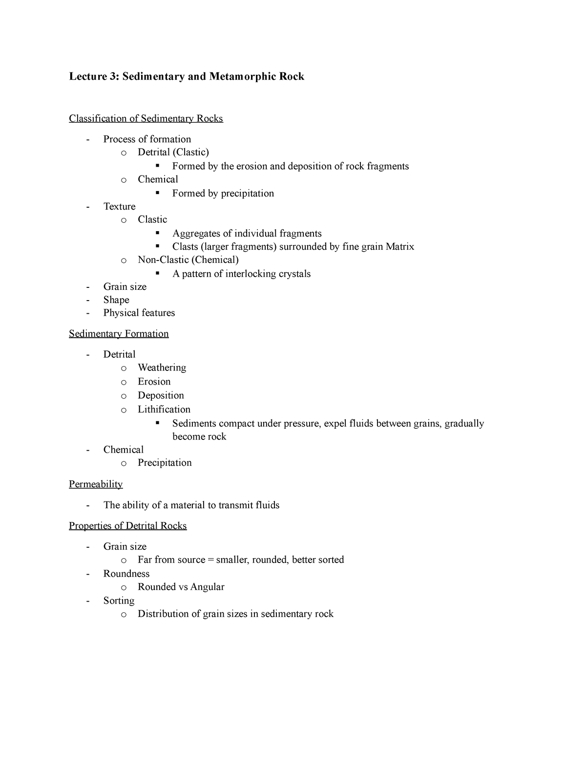 geoscience-lecture-3-notes-lecture-3-sedimentary-and-metamorphic