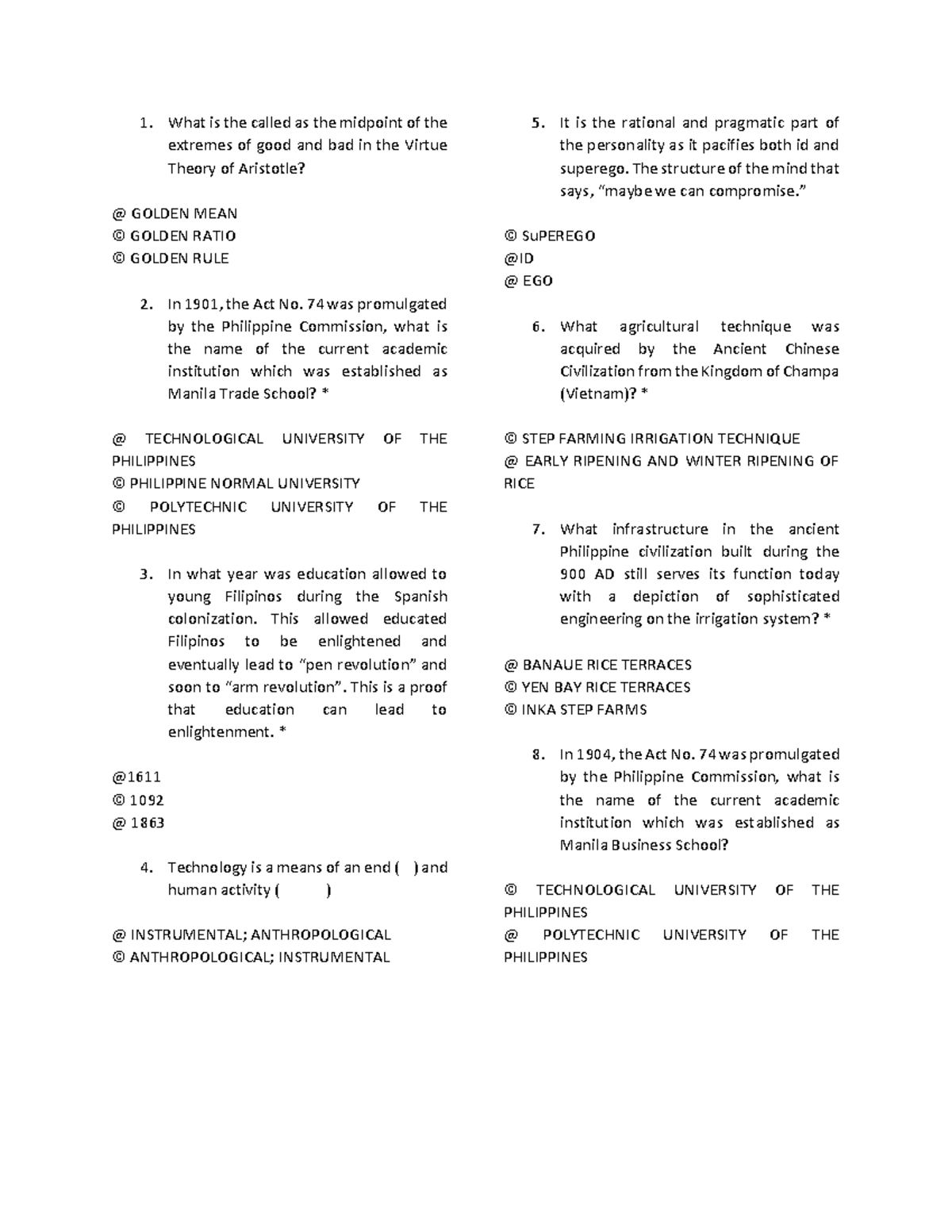 UTS UNIT EXAM 2-TUO - What is the called as the midpoint of the ...