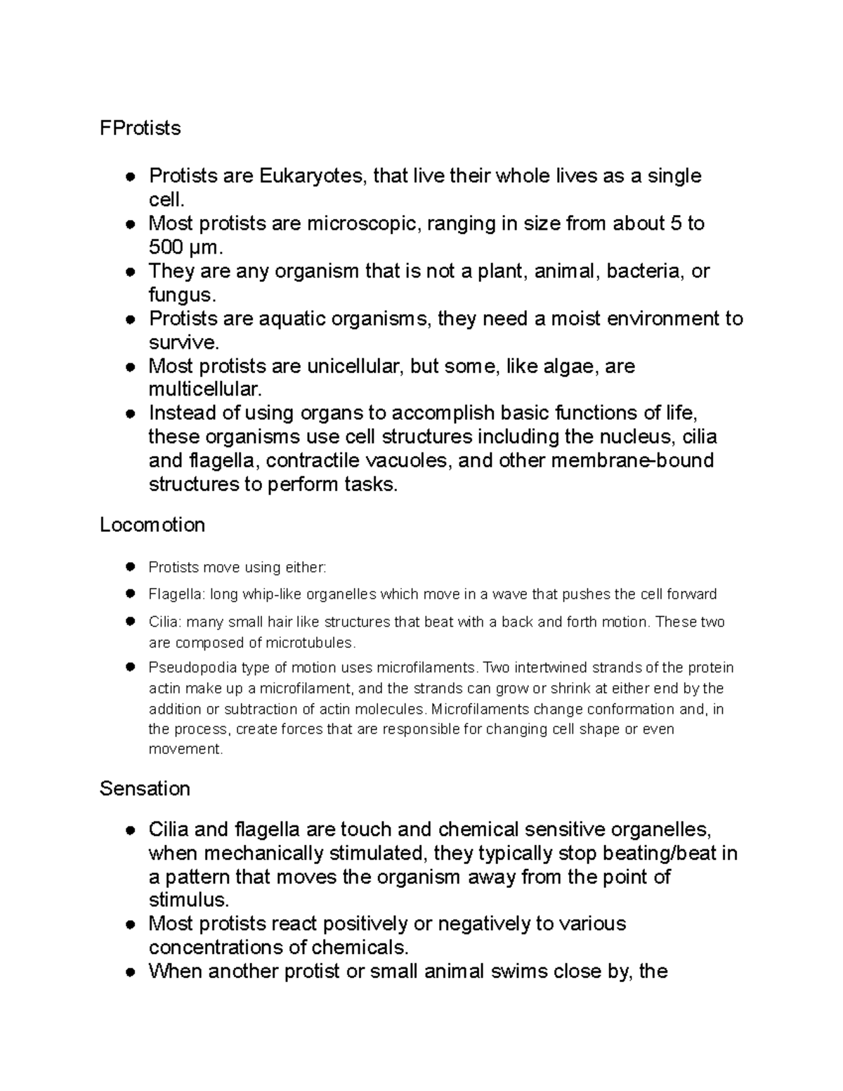 BISC 1112 Lab Study Guide - FProtists Protists Are Eukaryotes, That ...