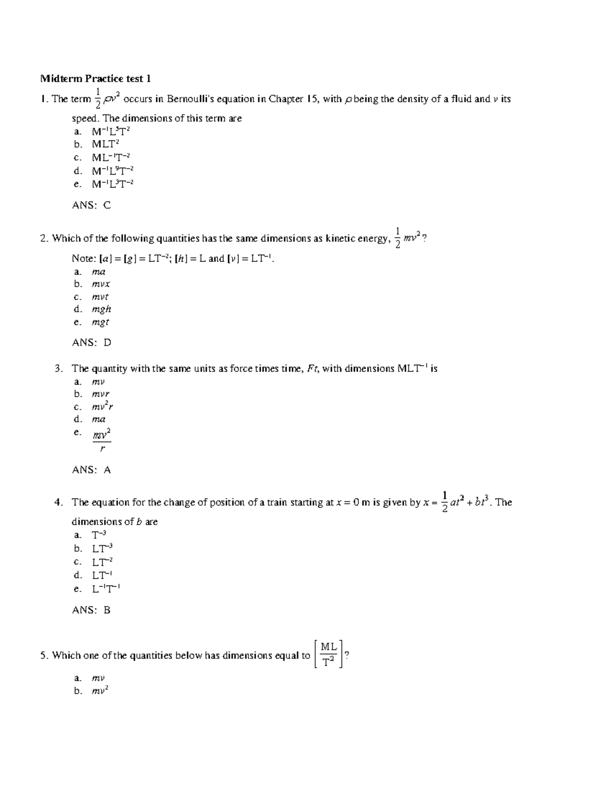 Sample/practice exam 2015, questions and answers - Midterm Practice ...