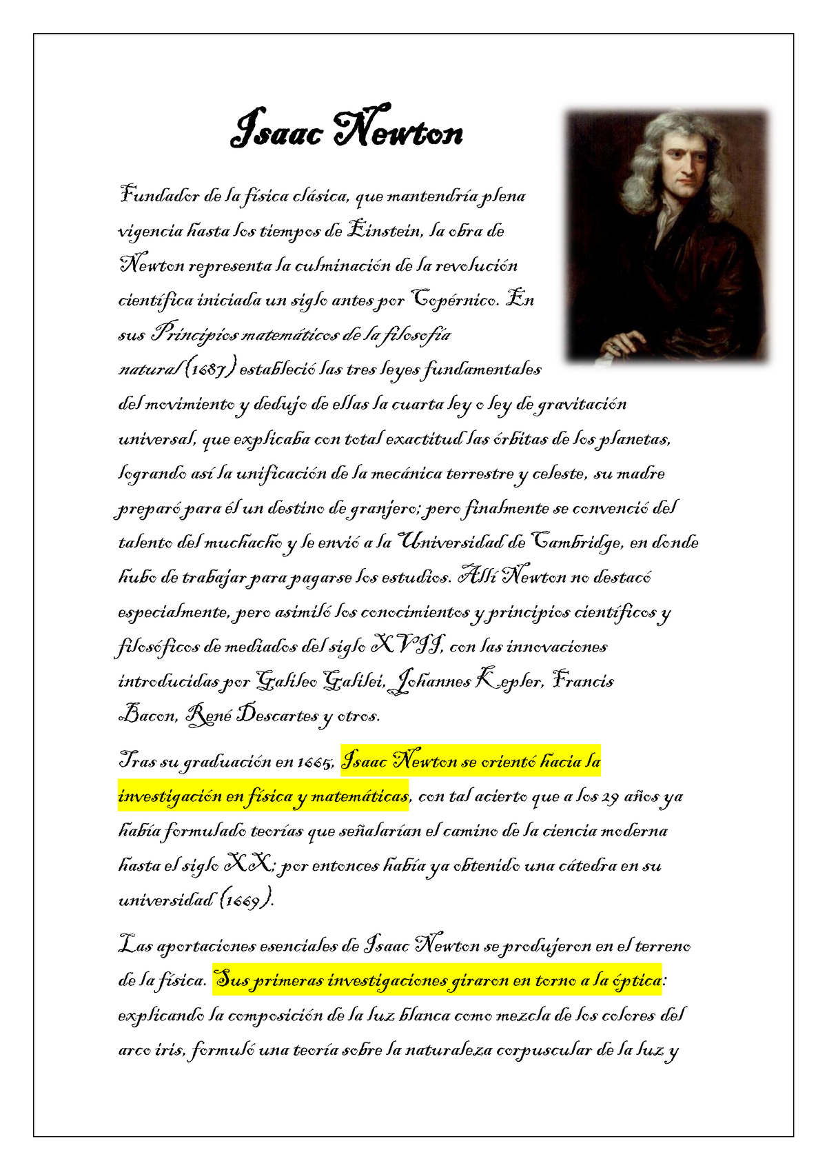 Isaac Newton El Genio De Genio Sí Señor Isaac Newton Fundador De La FÌsica Cl·sica Que 7579