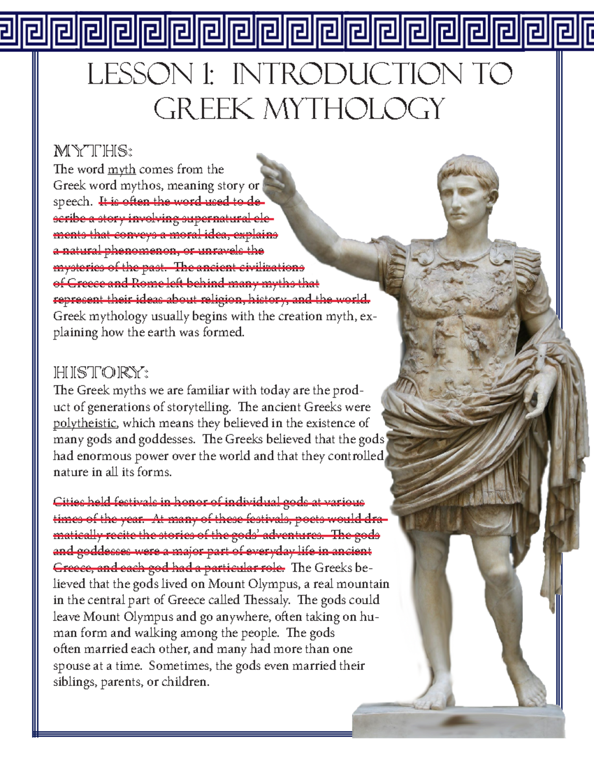 Lesson 1.0 - Introduction To Greek Mythology - Lesson 1: Introduction ...