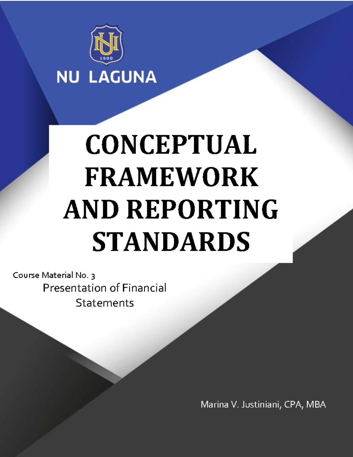 Course Material 3 - Presentation of Financial Satatements - CONCEPTUAL ...