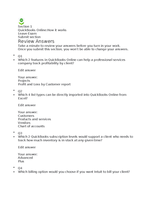 Section 5 Guide Answer - SECTION 5: ANSWER KEY Question 1 What should ...