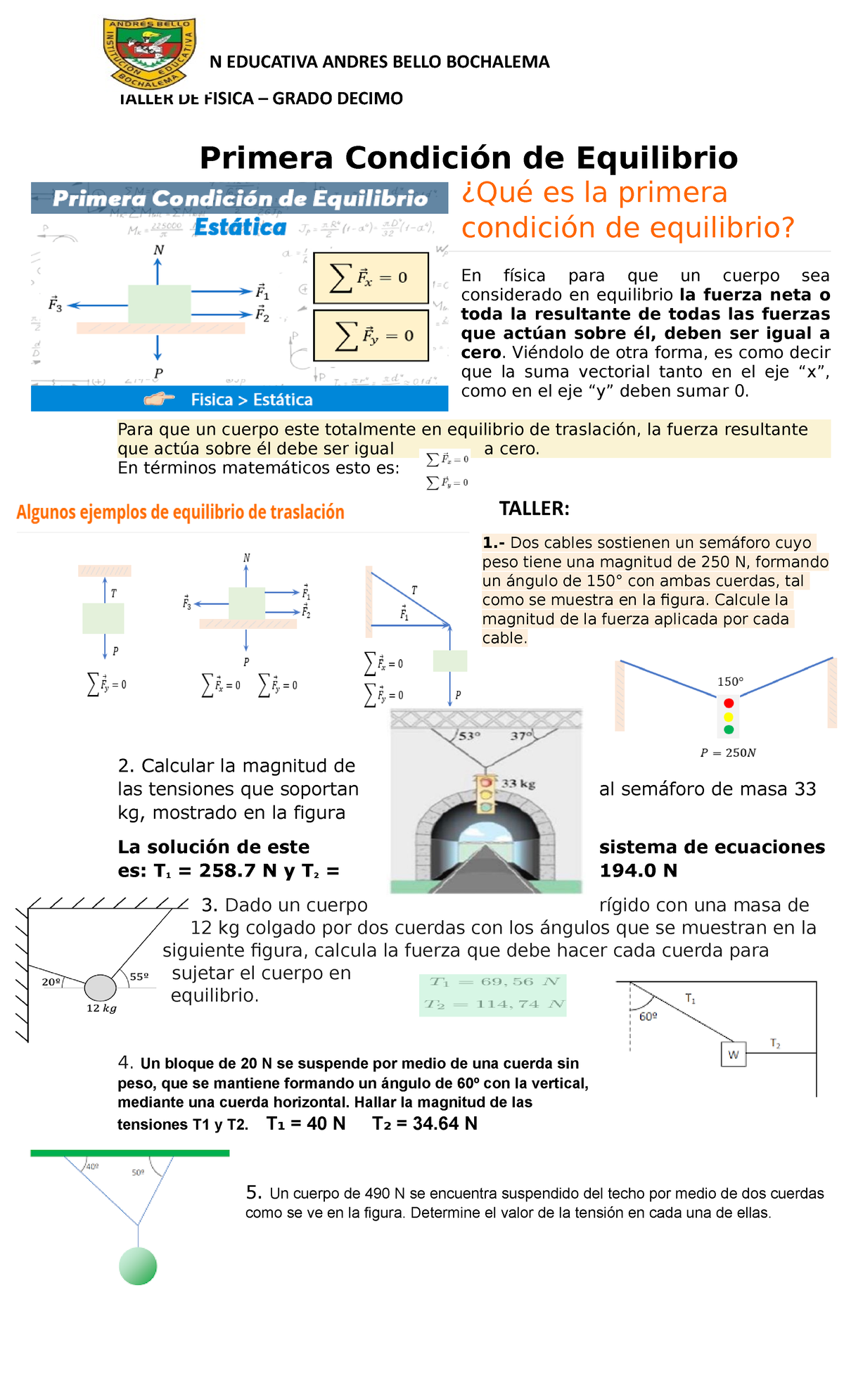 1 Condicon Equilibrio Grado 10 Taller - INSTITUCION EDUCATIVA ANDRES ...