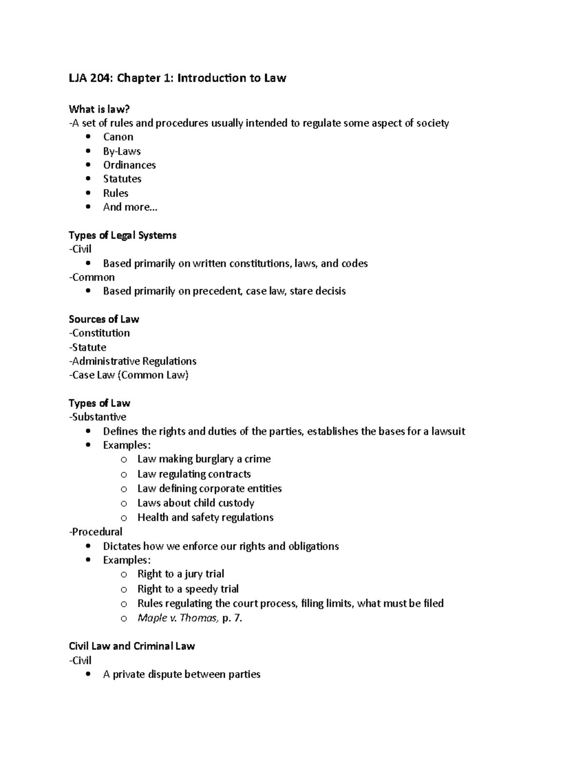 LJA 204 Chapter 1 - Jeffrey Pegler - LJA 204: Chapter 1: Introduction ...