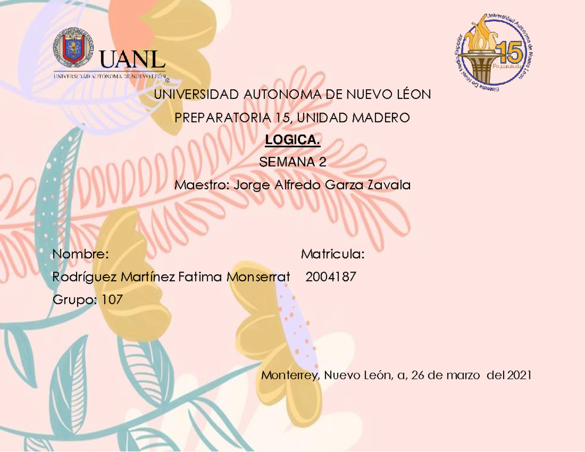 FMRM AR-SEM 2 Logica - UNIVERSIDAD AUTONOMA DE NUEVO LÉON PREPARATORIA ...