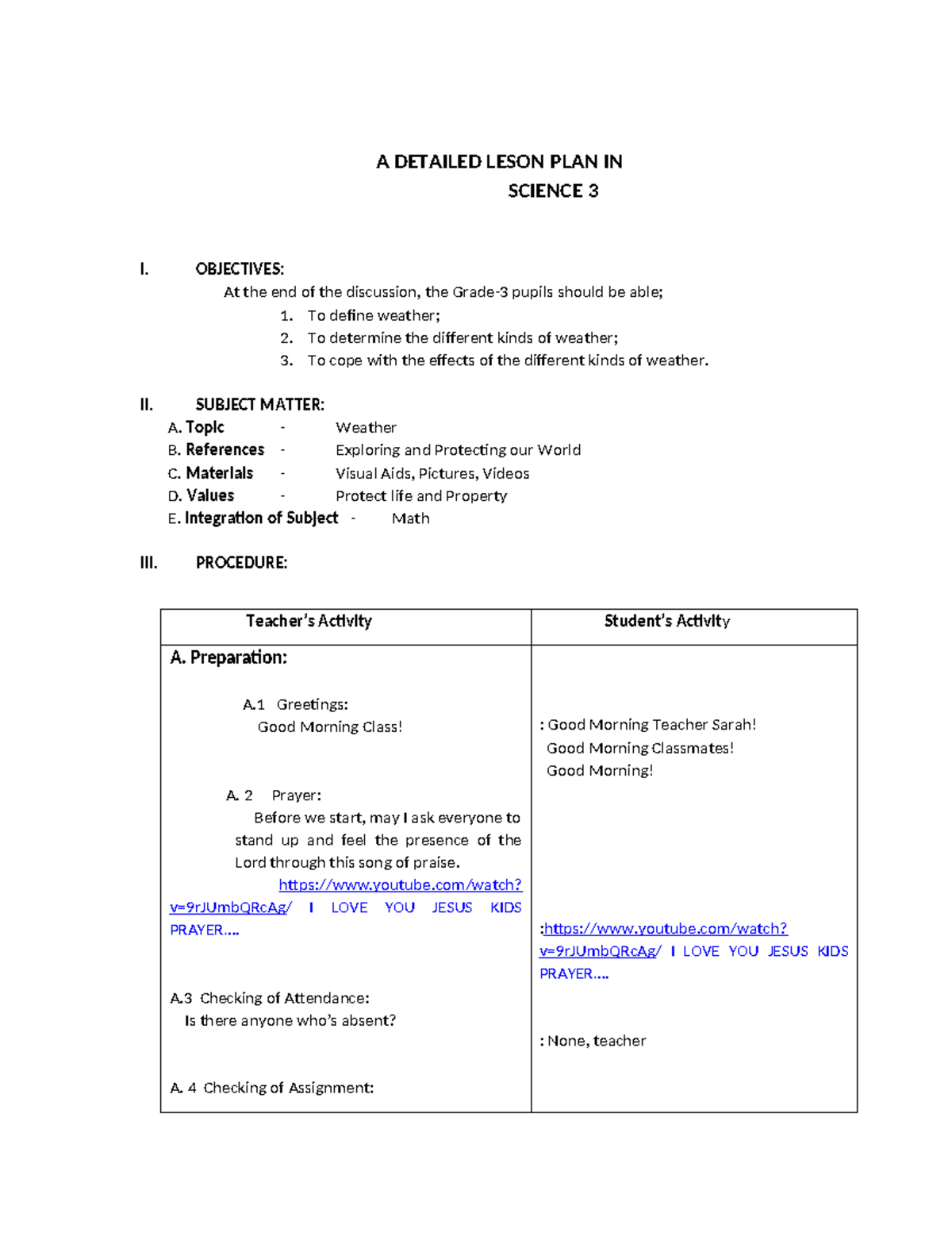 A Detailed Leson PLAN IN Science 3 - A DETAILED LESON PLAN IN SCIENCE 3 ...