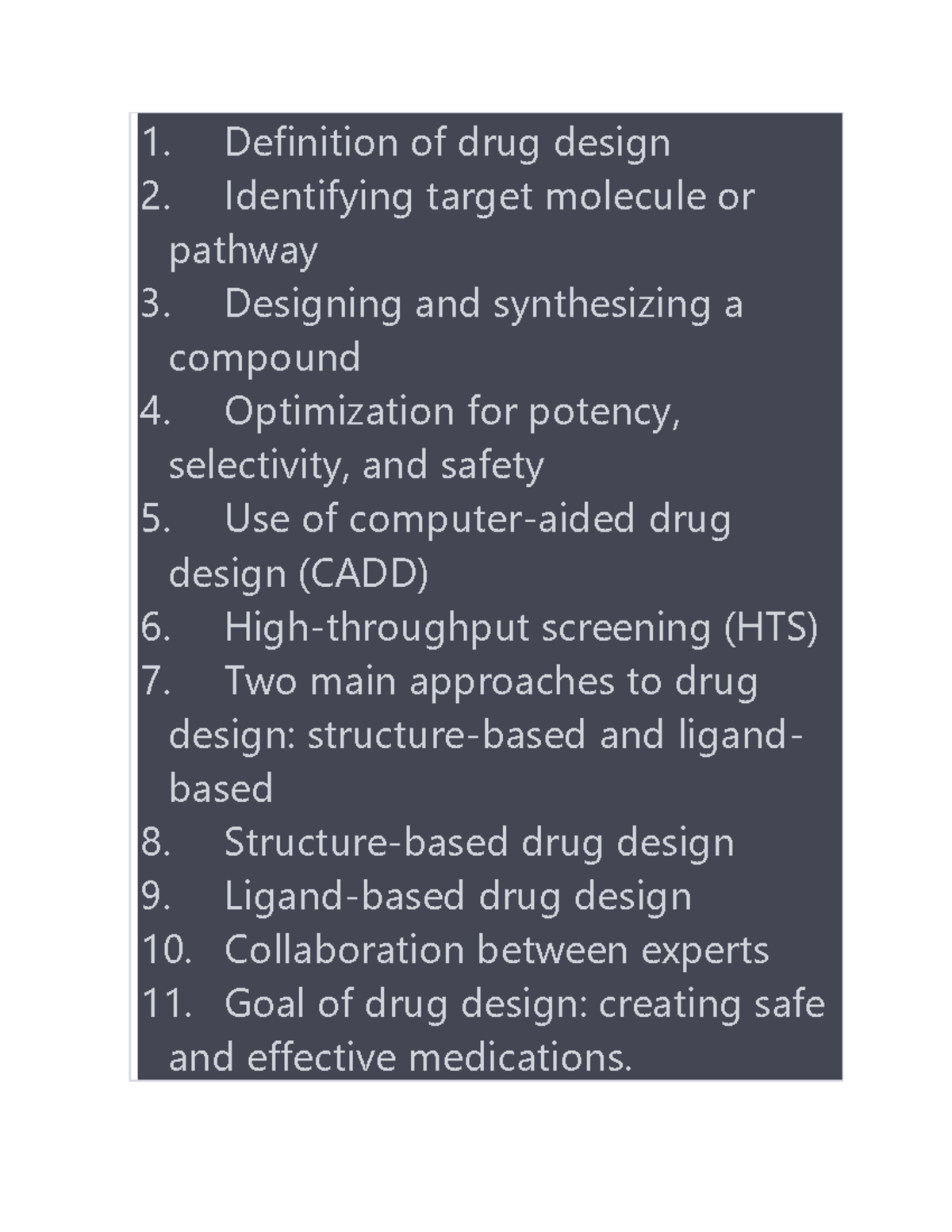 Drugdesign 12 Drug design full notes Definition of drug design Identifying target molecule