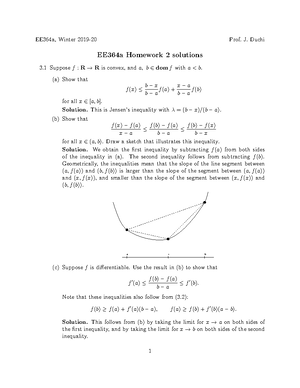 2020 Hw1sol - Hw1 - EE364a, Winter 2019-20 Prof. J. Duchi EE364a ...