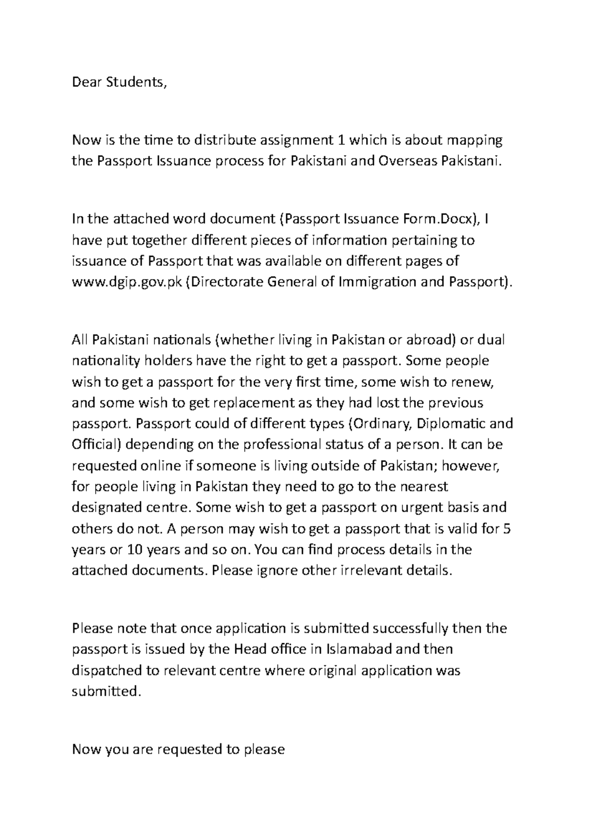 Assignment 1 (Ruberic email - Nov 1, 2022) - Dear Students, Now is the ...