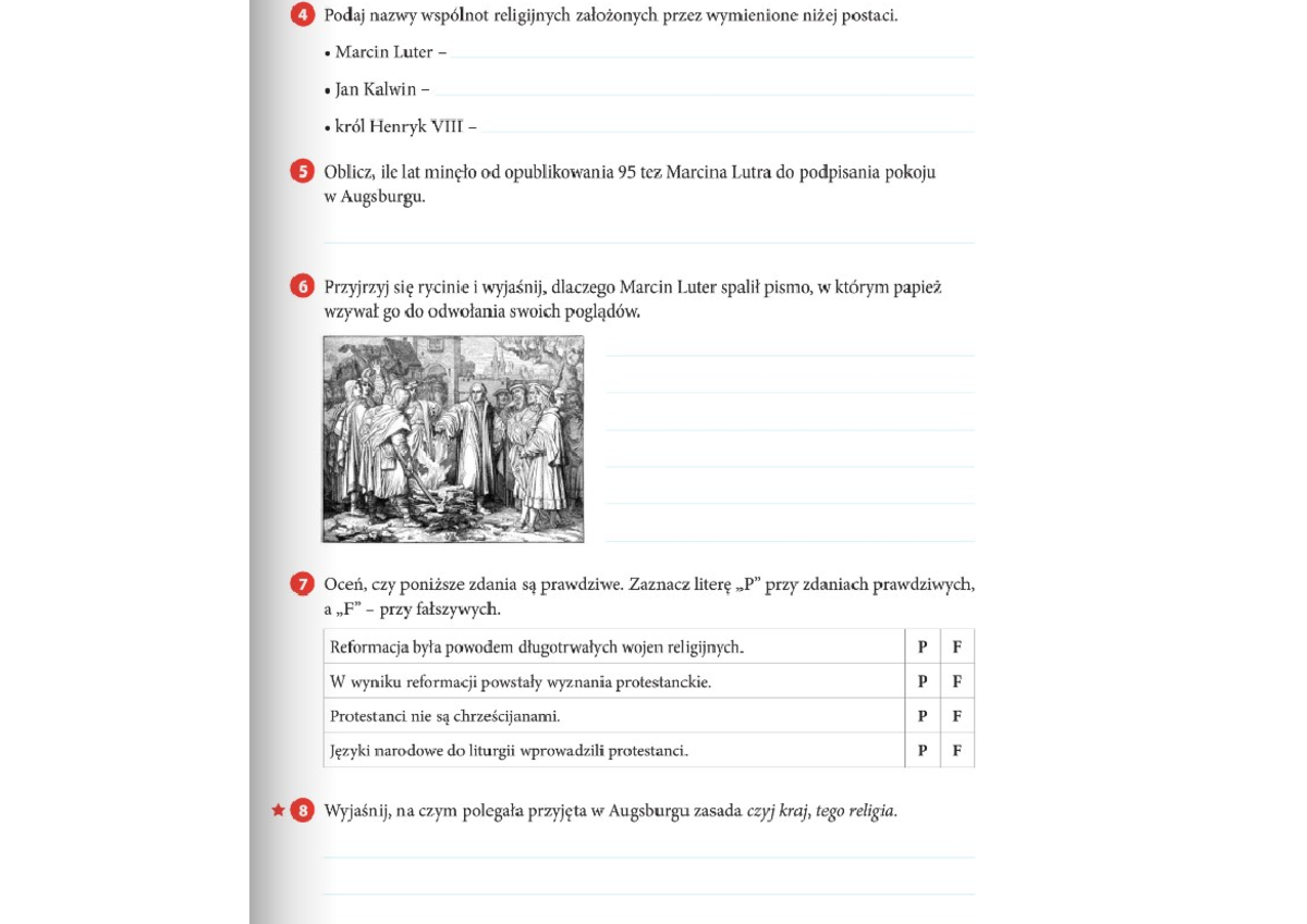 My I Historia ćwiczenia Klasa 4 Reformacja 2 - cwiczenia - 4 Podaj nazwy wspólnot religijnych