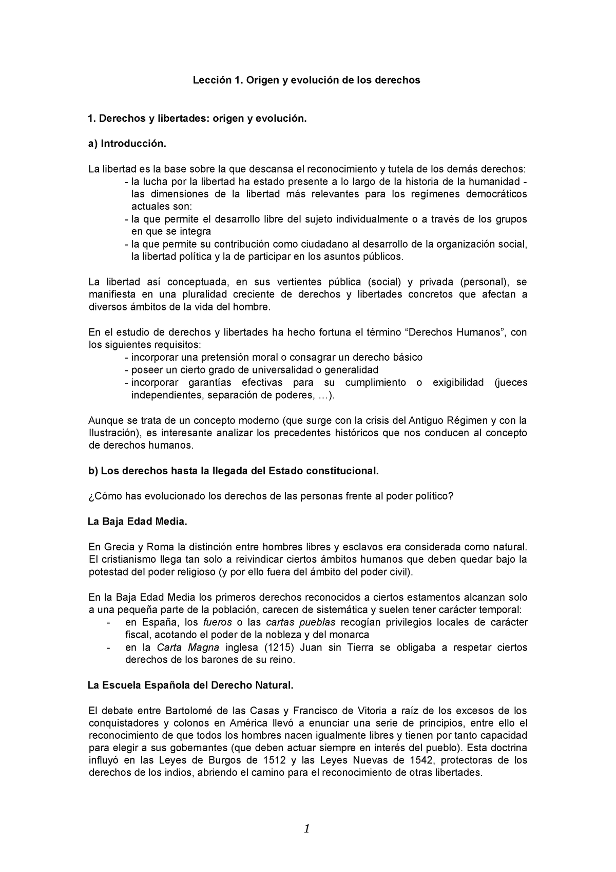 Origen DEL Derecho - Lección 1. Origen Y Evolución De Los Derechos ...