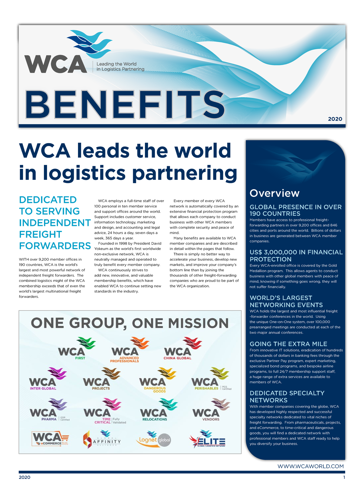 WCABenefits 2020 - Logistics Network - BENEFITS WCA leads the world in ...