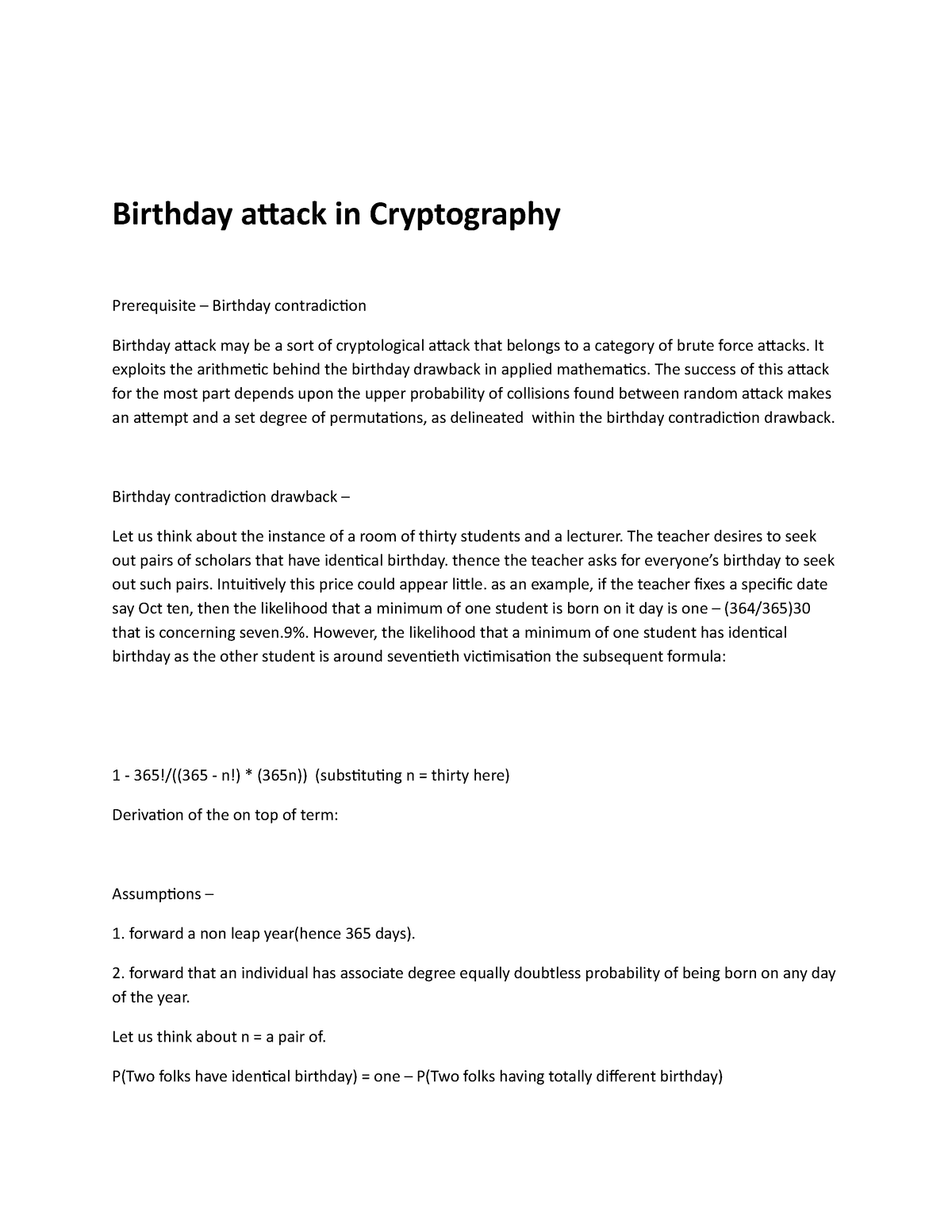 Birthday attack in Cryptography - Birthday attack in Cryptography Prerequisite – Birthday - Studocu